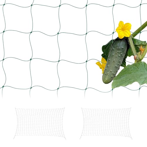 Relaxdays Rete Per Piante Rampicanti, 3 Sostegni Per Pomodori E Cetrioli Orto, Supporto Ortaggi, Maglie 10 Cm, Pe, Verde