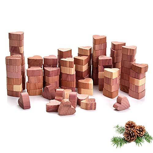 Yizhet Legno Di Cedro, 100 Pezzi Cedro Antitarme Naturale Blocchi Di Cedro Rosso Antitarme Legno Anti Falena Contro Le Tarme Per Cassetti, Guardaroba