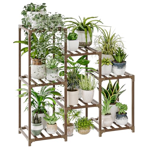 Bamworld Porta Piante Da Esterno Portavasi Da Interno Supporto Per Piante Legno Portavaso Balcone 7 Scale In Vaso Arredo Giardino Bonsai Vaso