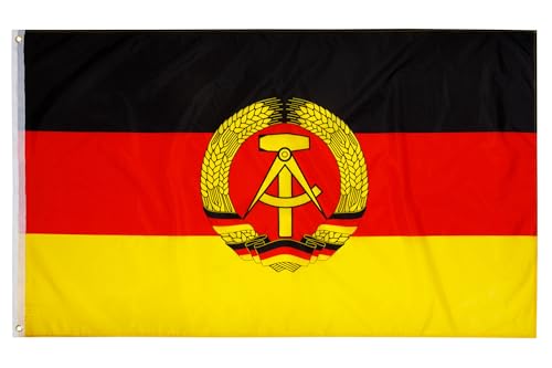 Pheno Flags Bandiera Ddr 150X90 Cm - Resistente Alle Intemperie E Antistrappo - Decorazione Perfetta Per I Nostalgici Della Ddr, Germania Dell'Est Ban