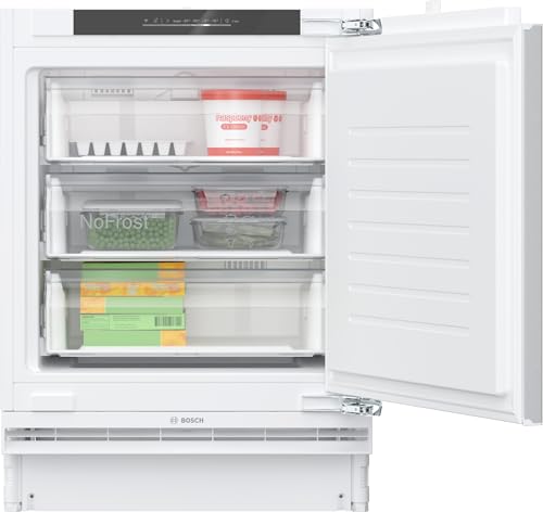 Bosch Hausgeräte Gun21Ade0 Serie 6 Smarter Congelatore Da Incasso 82 X 59,8 Cm, Nicchia 85 L, Made In Germany, Cerniera Piatta Con Inserto Morbido, No