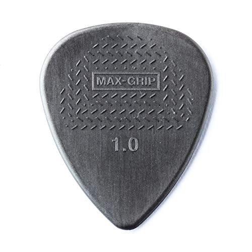 Dunlop 449 Max Grip Standard Nylon Picks 1.00 Mm, Black (12-Pack)