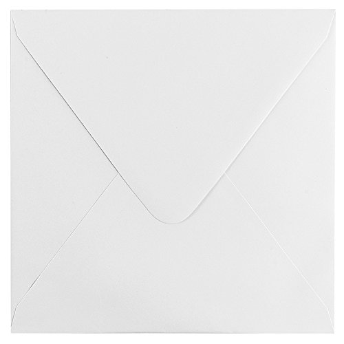 Karten Und Co. - Buste Quadrate, Gommate, 17 X 17 Cm, 100 Pezzi, Colore: Bianco, Alta Qualità: 120 G/M2, Buste Per Biglietti Di Auguri, Inviti