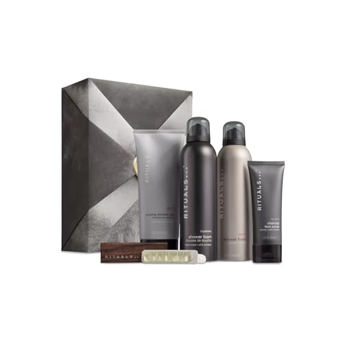 Rituals Homme Cofanetto Regalo Uomo, L – Cofanetto Regalo Uomo Con Docciaschiuma In Gel, Docciaschiuma Rinfrescante, Scrub Viso Al Carbone E Profumo A