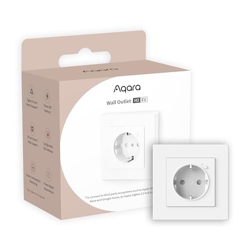 Aqara Presa A Muro H2 Eu Con Matter, Richiede L’Hub Zigbee 3.0, 16A, Monitoraggio Energia E Protezione Potenza, Con Programmazione E Controllo Vocale,