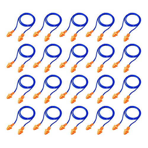 Bememo 20 Paia Tappi Per Le Orecchie Con Filo Tappi Per Orecchie In Silicone Riutilizzabili Con Cordino Tappi Per Orecchie Fasciati Cancellazione Del