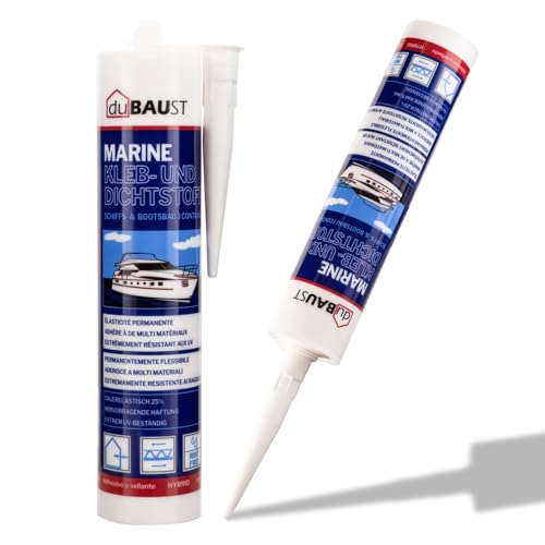 Dubaust Bot24 - Sigillante Per Barca, Nave E Yacht, Per Interni Ed Esterni, Resistente Ai Raggi Uv, Su Tutte Le Superfici, Per Barche, 290 Ml (1, Bian