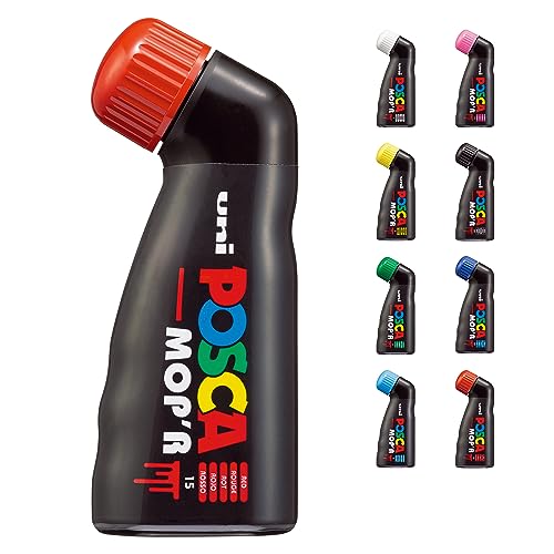 Posca Uni-Ball 183221 - Marcatore Posca Mop'R Pcm-22, Punta Rotonda 3 - 19 Mm, Rosso, 1 Pezzo, Forma Ergonomica