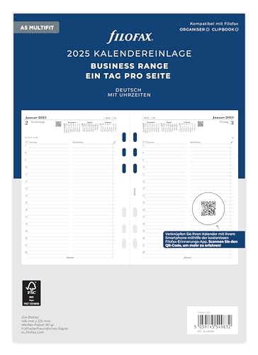 Filofax A5 Multi 1 Giorno Su Un Lato (Tedesco)2025