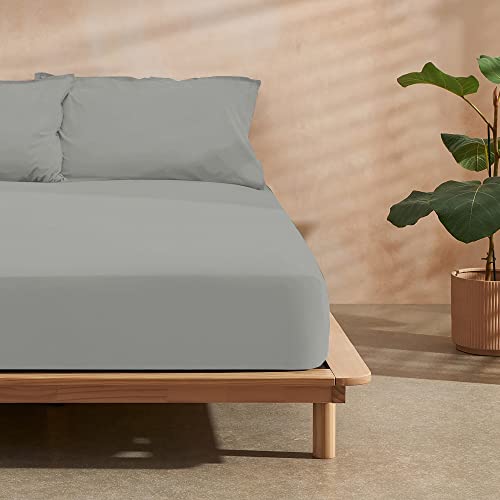 Belum | Microsatin Steel Fitted Sheet 90 Cm Bed, Fitted Sheet Measurements: 90 X 200 Cm + 30 Cm Bellow, Adjustable Fitted Sheet Extra Soft Touch. Fitt