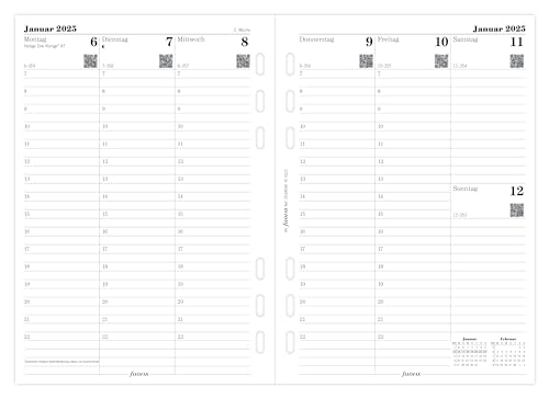 Filofax A5 Multi 1 Settimana Su 2 Pagine (Tedesco)2025