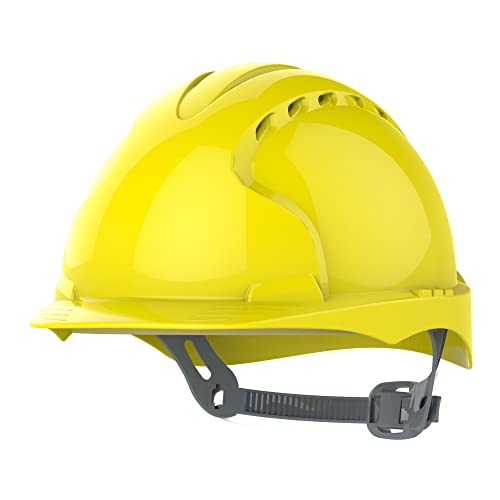 Jsp Evo 2 Casque De Sécurité Avec Harnais À Cliquet Aéré Casque De Sécurité Industriel En 397 Pour Le Bâtiment, La Construction Et Les Chantiers Jaune