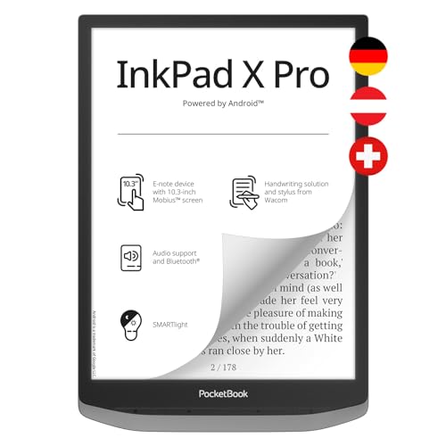 Pocketbook E-Book Reader 'Inkpad X Pro (Versione D-A-Ch) 32 Gb Di Memoria, 26,2 Cm (10,3"), E-Ink Mobius Display - Mist Grey