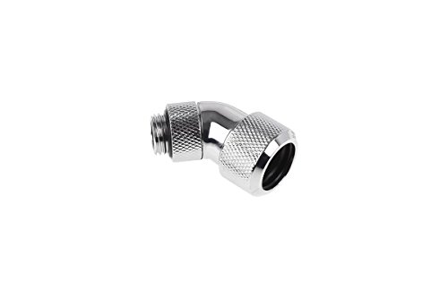 Alphacool 17408 Eiszapfen 16Mm Hardtube Compression Fitting 45° Rotatable G1/4 - Knurled - Chrome Watercooling Raccordi