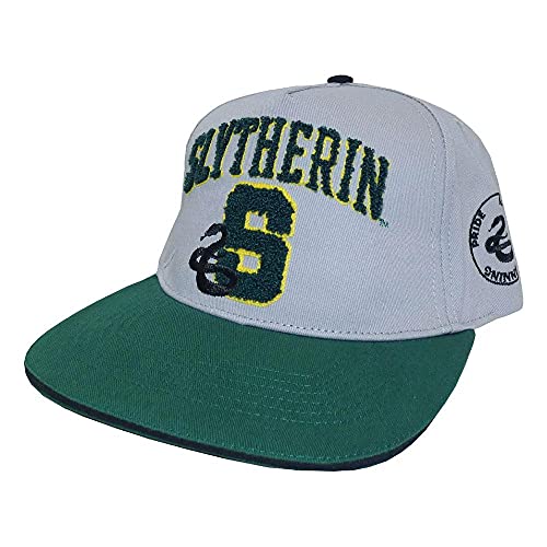 Fashion Uk Serpeverde Cappello Con Visiera. Slytherin Cap. Misura Regolabile. Grigio/Verde. Prodotto Su Licenza. (Taglia Unica).