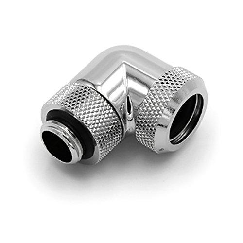Barrow Multi-Link Adapter Anschluss 90 Grad G1/4 Zoll Ag Auf 14Mm Ad Hardtube - Drehbar, Silber
