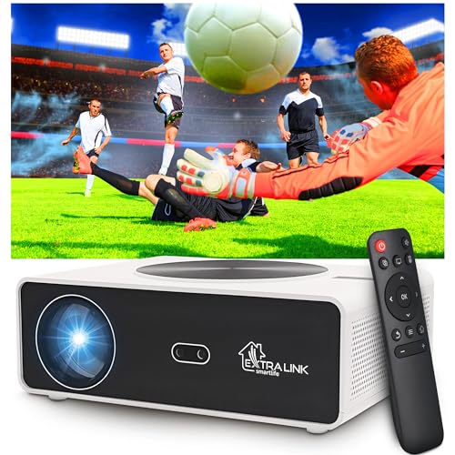 Extralink Vision Max Proiettore Portatile Intelligente Con Android 12.0, 800 Ansi, 1080P Full Hd Fino A 300 Pollici, Wifi6, Auto Focus, Correzione Tra