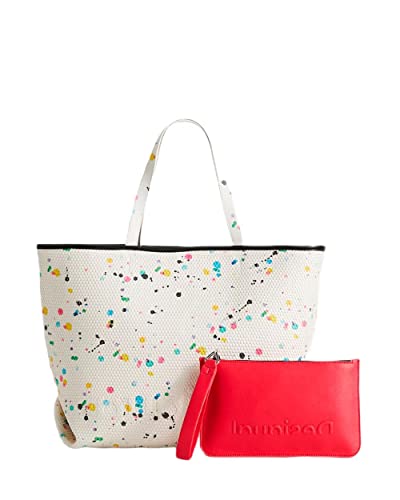 Desigual Borsa Donna Bols Vintasplatter Namibia Reversible 22Saxp84 Unica Bianco