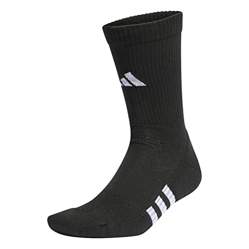 Adidas Unisex - Adulto Performance Cushioned Crew 3 Pairs Calze, Black/Black/Black, 34-36 Eu