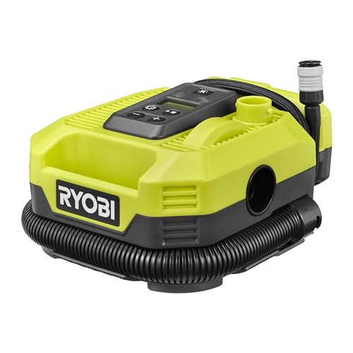 Ryobi - Compressore & Gonfiatore Senza Fili 18 V One+ - Fino A 11 Bar/Fino A 500 L/Min - Viene Fornito Con 3 Bocchette Di Gonfiaggio (Senza Batteria)