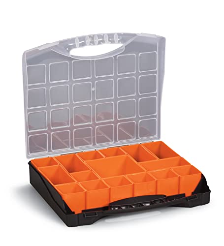 Alutec Serie Profi 300 (Dimensioni Esterne (L X P X A) 300 X 255 X 54 Mm, Con Coperchio Trasparente, 16 Inserti Rimovibili, Per Piccoli Pezzi/Viti) 56