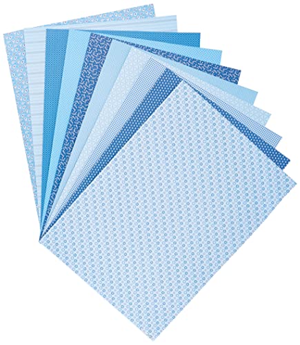 Folia 46409 - Cartoncino Con Motivo Basics Blu, 50 X 70 Cm, 270 G/Mq, 10 Fogli, Base Per Diversi Lavori Di Bricolage E Idee