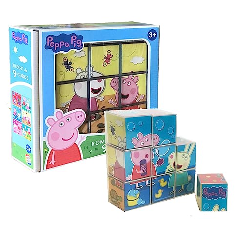 Cefa Toys- Puzzle Peppa Pig 9 Cubi. 20 X 20 X 5 Cm, 88320