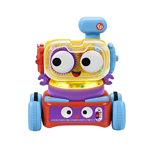Fisher-Price Tino Robottino 4-In-1, Bambini Giocatolo Educativo Con Tecnologia Smart Stages Con Oltre 120 Suoni, Giocattolo Per Bambini 6+ Mesi Hdj16,