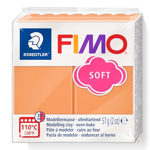Staedtler Fimo 8020-T41 - Pasta Modellabile Polimerica Morbida Indurente Al Forno, Sorbetto Alla Papaya (1 Blocco Da 57 G)