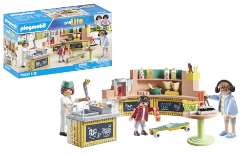 Playmobil Mylife 71538 Area Ristoro, Deliziosi Pasti E Snack Al Ristorante, Inclusi Patatine, Sushi E Molto Altro Ancora, Giocattolo Per Bambini Dai 5