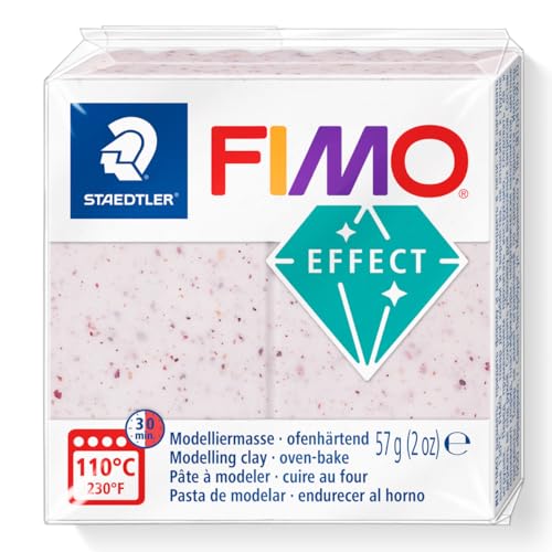 Staedtler Fimo Effect 8010-270 - Pasta Modellabile Polimerica Indurente Al Forno, Colore: Rosa Botanica (1 Blocco Da 57 G)