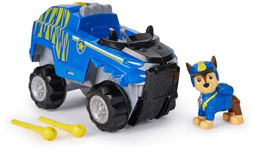 Paw Patrol Jungle Pups, Veicolo Tigre Di Chase, Veicolo Giocattolo Con Personaggio Chase Da Collezione, Giocattoli Per Bambini E Bambine Dai 3 Anni In