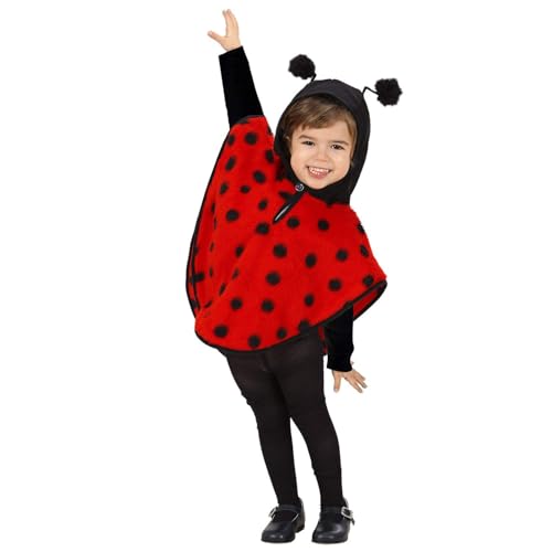 Widmann Milano Party Fashion Plush Ladybug (Hooded Poncho) - (110 Cm / 3-4 Years)