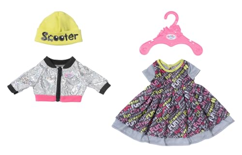 Baby Born Set Di Vestiti Da E-Scooter Per Bambole Da 43 Cm Con Vestito Da Bambola Colorato, Giacca E Cappello, 837672 Zapf Creation