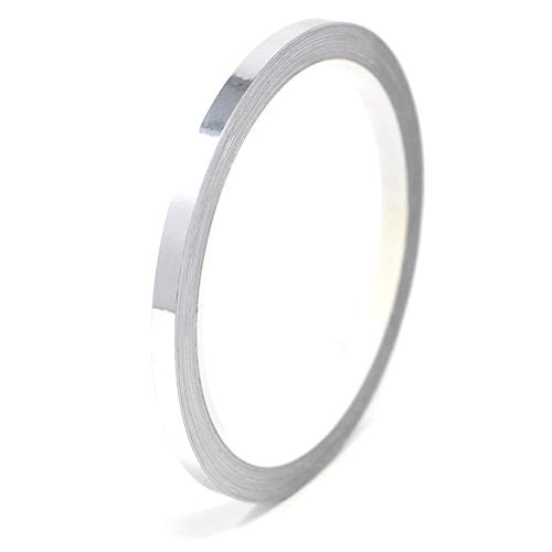 10M Strisce Adhesive Effetto Cromo Decorative Per Auto Moto Barca E Modellismo In Vari Colori Autoadesive Lunghezza (3Mm, Argento Cromato)