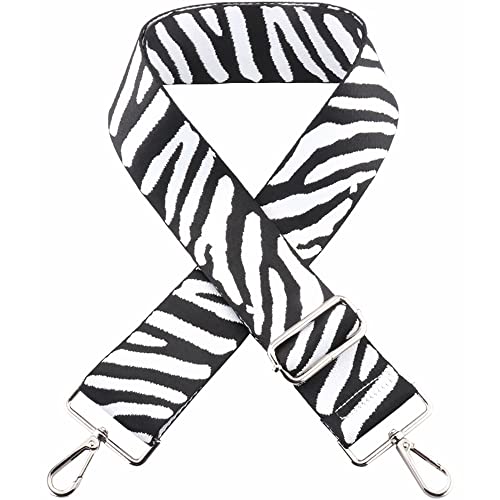 Kiwochy Borsa Tracolla Tracolla Tracolla Larga Stampa Zebra Nera Tracolla Tracolla Tracolla Larghezza 2" Lunghezza Regolabile 31.5-51" Moschettone In 