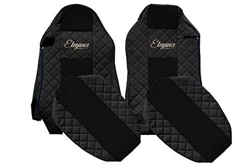 F-Core Coprisedili Camion Compatibile Per Man Tgx 01.07-03.20 Conducente Isri Passeggero Isri Posti Diversi Nero
