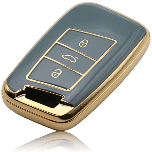 Foamo Custodia Per Chiave Auto, Compatibile Con Vw Passat B8, Seat, Skoda, Cover Per Chiave Auto, In Tpu, Colore Blu
