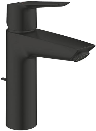 Grohe 234552432 - Rubinetto Per Lavabo, Con Limitatore Di Temperatura, Collegamento Flessibile, Con Strumento Di Montaggio), Colore: Nero Opaco
