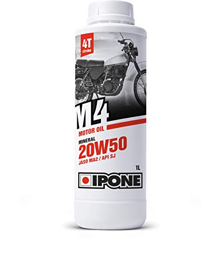 Ipone - Olio Per Moto A 4 Tempi 20W50 M4 - Tanica Da 1 Litro - Minerale - Resistenza All'Usura E Protezione Del Motore