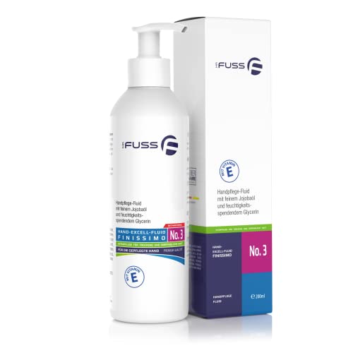 Mr. Fuss® Crema Mani Per Uomini E Donne Per Mani Asciutte – Hand Excell Fluid No. 3 In Dispenser Con Olio Di Jojoba, Glicerina E Vitamina E – 200 Ml