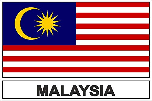 Akachafactory Sticker Adesivi Adesivo Bandiera Malaysia Mal