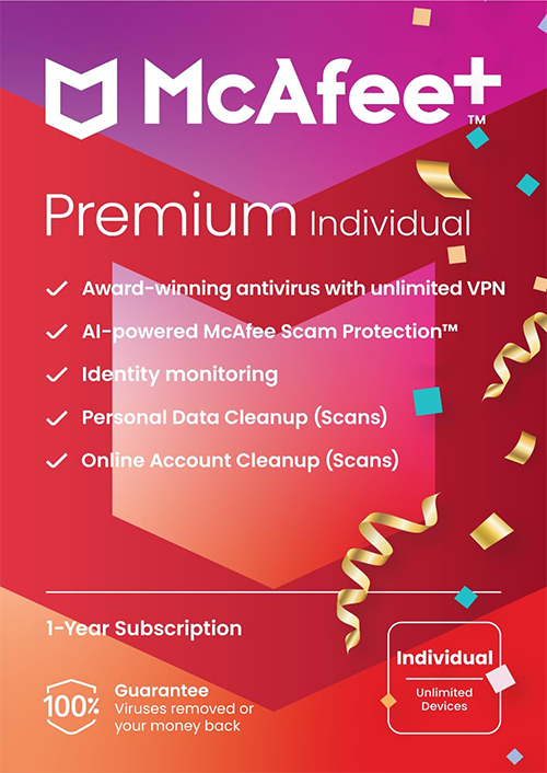 Mcafee Premium - Individual Gift Card (Pc, Android, Mac, Ios)