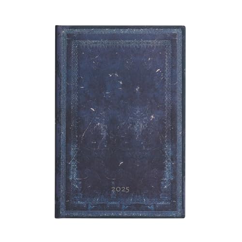 Paperblanks Agende 12 Mesi 2025 | Macchia D'Inchiostro | Midi | Verticale | Chiusura Con Fascia Elastica: Tydzień Na Dwóch Stronach, Zamykany Na Gumkę