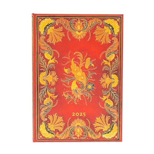 Paperblanks Agende 12 Mesi 2025 | Fiammetta | Midi | Orizzontale | Chiusura Con Fascia Elastica: Tydzień Na Dwóch Stronach, Zamykany Na Gumkę, Papier