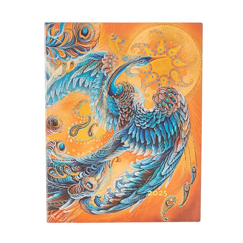Paperblanks Agende 12 Mesi Flexis 2025 | Uccello Del Cielo | Ultra | Verticale | Chiusura Con Fascia Elastica: Tydzień Na Dwóch Stronach, Zamykany Na