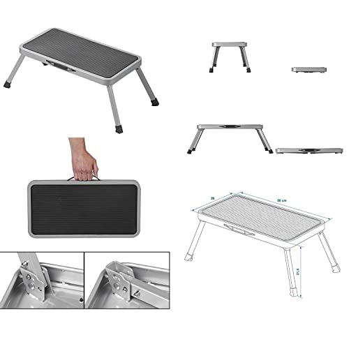 Proplus Pedana Xl, 1 Gradino, Pieghevole, Per Roulotte, 50 X 26 X 22 Cm, 150 Kg