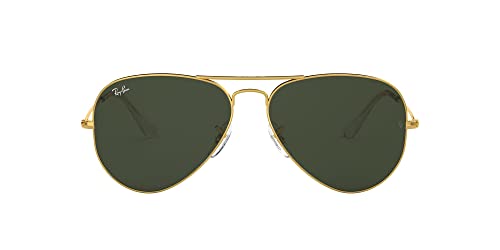 Ray-Ban Rb3025 Occhiali Da Sole Aviator, Uomo, Classici, Oro, 62 Mm