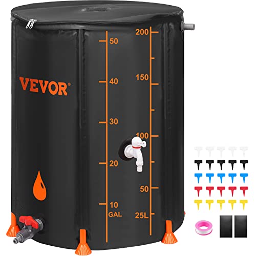 Vevor Barile Per Pioggia Pieghevole 68 X 60 X 73 Cm Barile Portatile Per Raccolta Acqua Piovana 201 L Sistema Raccolta Acqua Piovana Con Rubinetti, Ba
