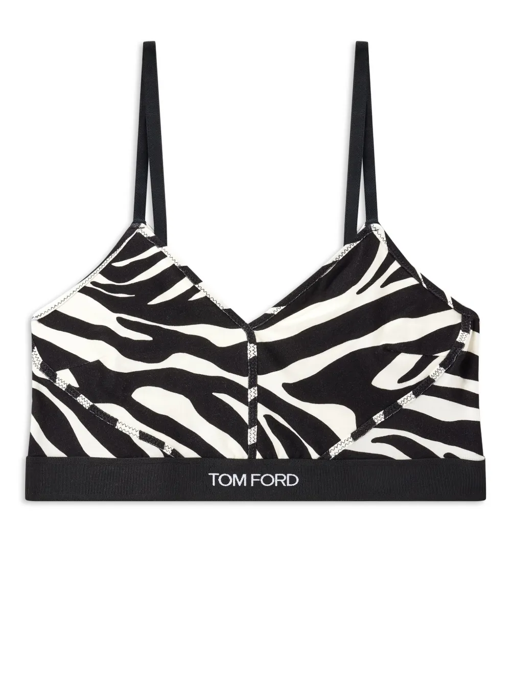 TOM FORD Optical Zebra Print modal signature bralette - Bianco